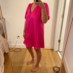 Pink satin dress